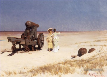 Au bord de la mer les femmes Kaemmerer Frederik Hendrik Peinture à l'huile